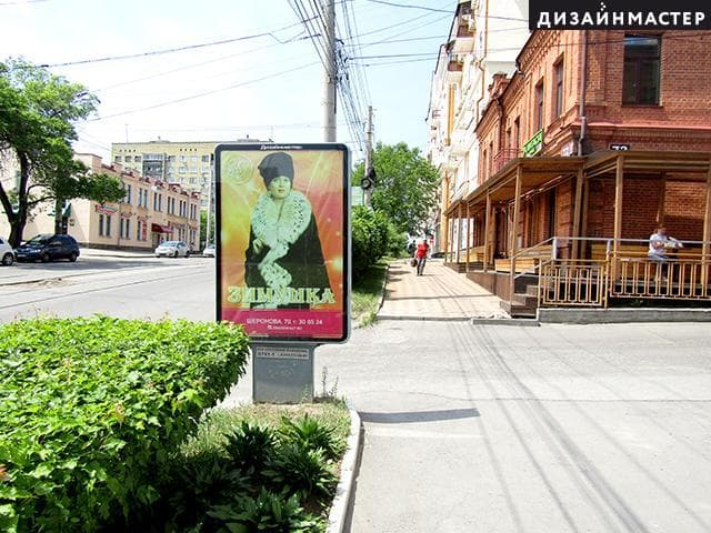 Реклама 1.2x1.8 по адресу Муравьева-Амурского ул., Шеронова ул., 72