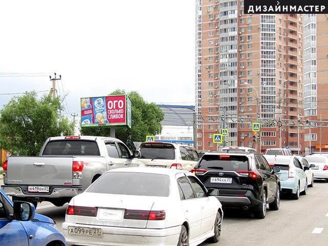 Хабаровск. Павла Морозова ул., напротив дома 87, Флегантова, АЗС "Роснефть", сторона А1
