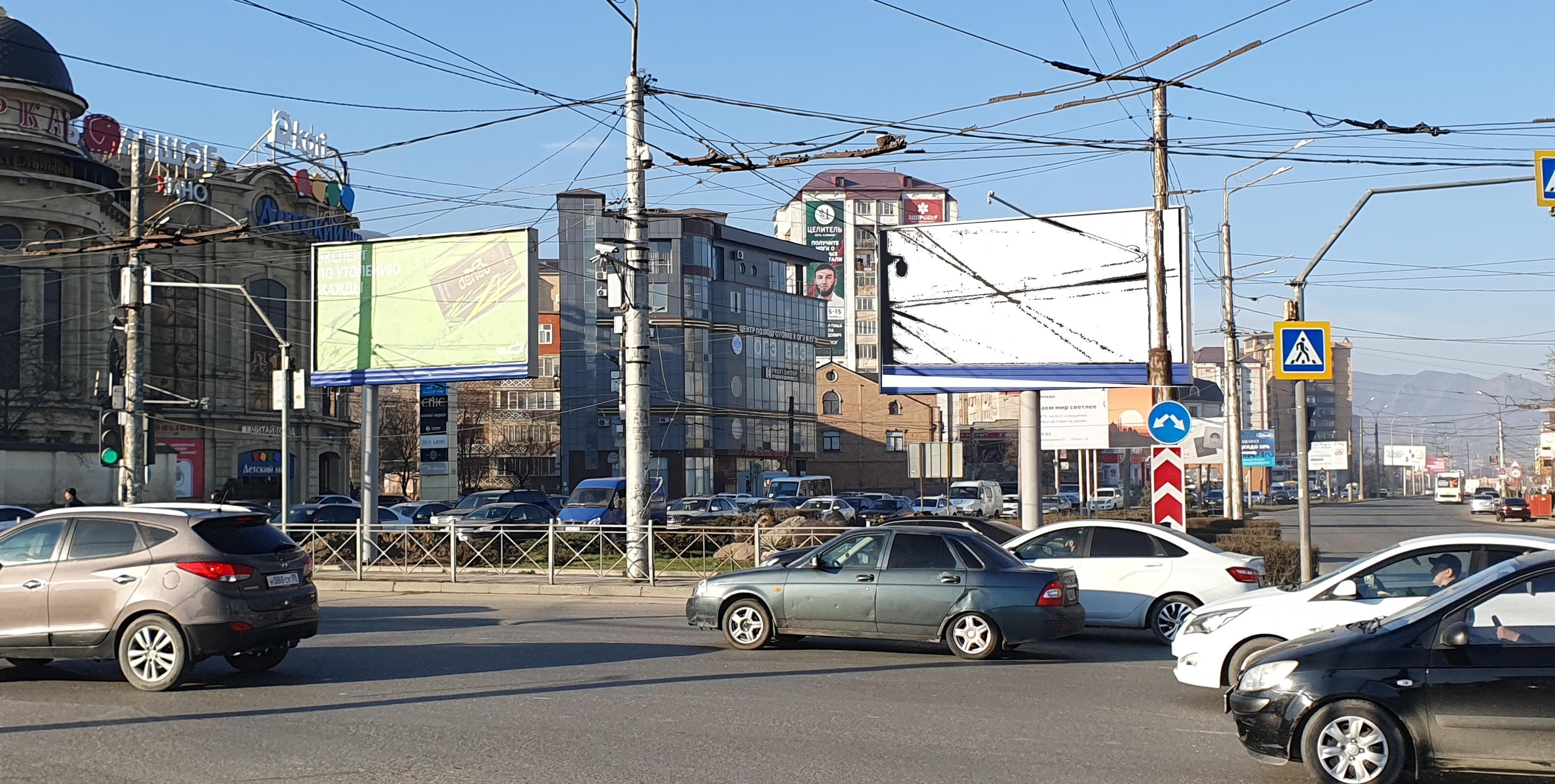 Реклама 3x6 по адресу Акушинского, троллейбусное кольцо 