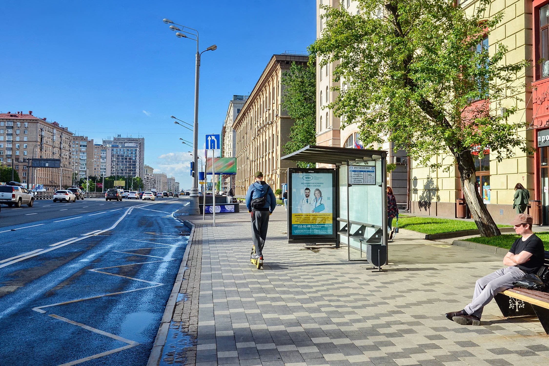 Москва. Мира пр-т 102к2 - ост "Крестовский мост" из центра, сторона А
