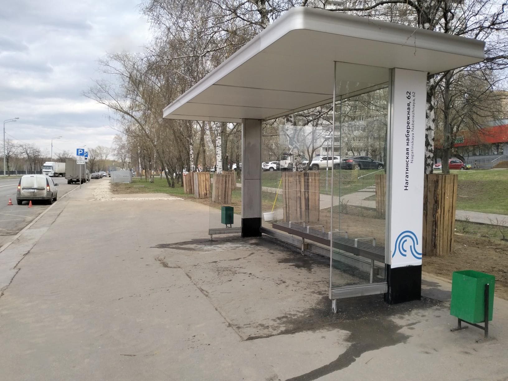 Москва. Нагатинская набережная, д.62 - ост. "Аптека" (из центра), сторона А