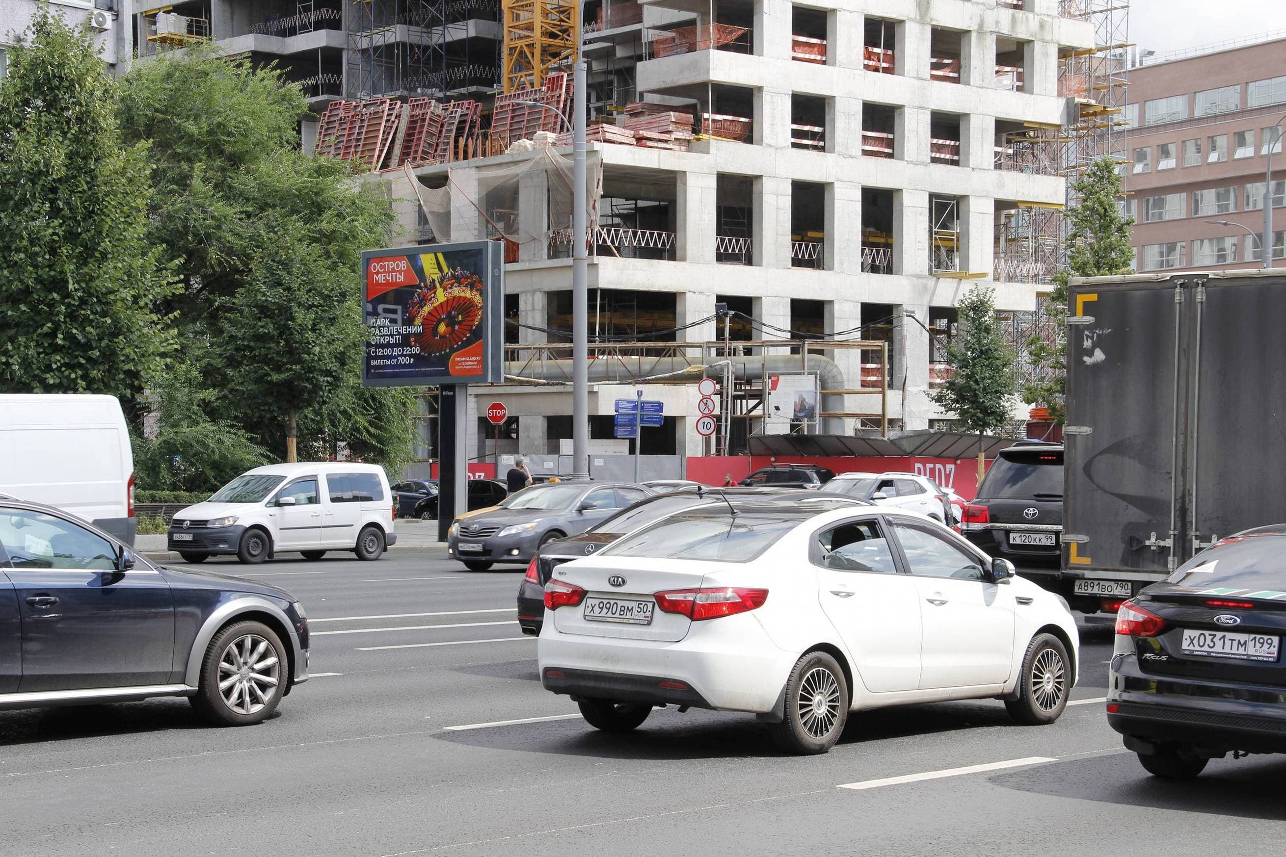 Реклама 2.7x3.7 по адресу Садовая-Спасская ул.   3к2, 100 м после Х с ул. Ак. Сахарова