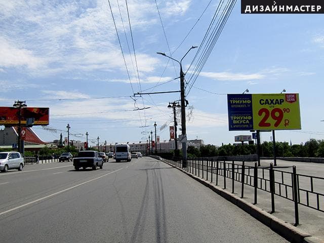 Омск. Гагарина ул., Бударина ул., Комсомольский мост, сторона А