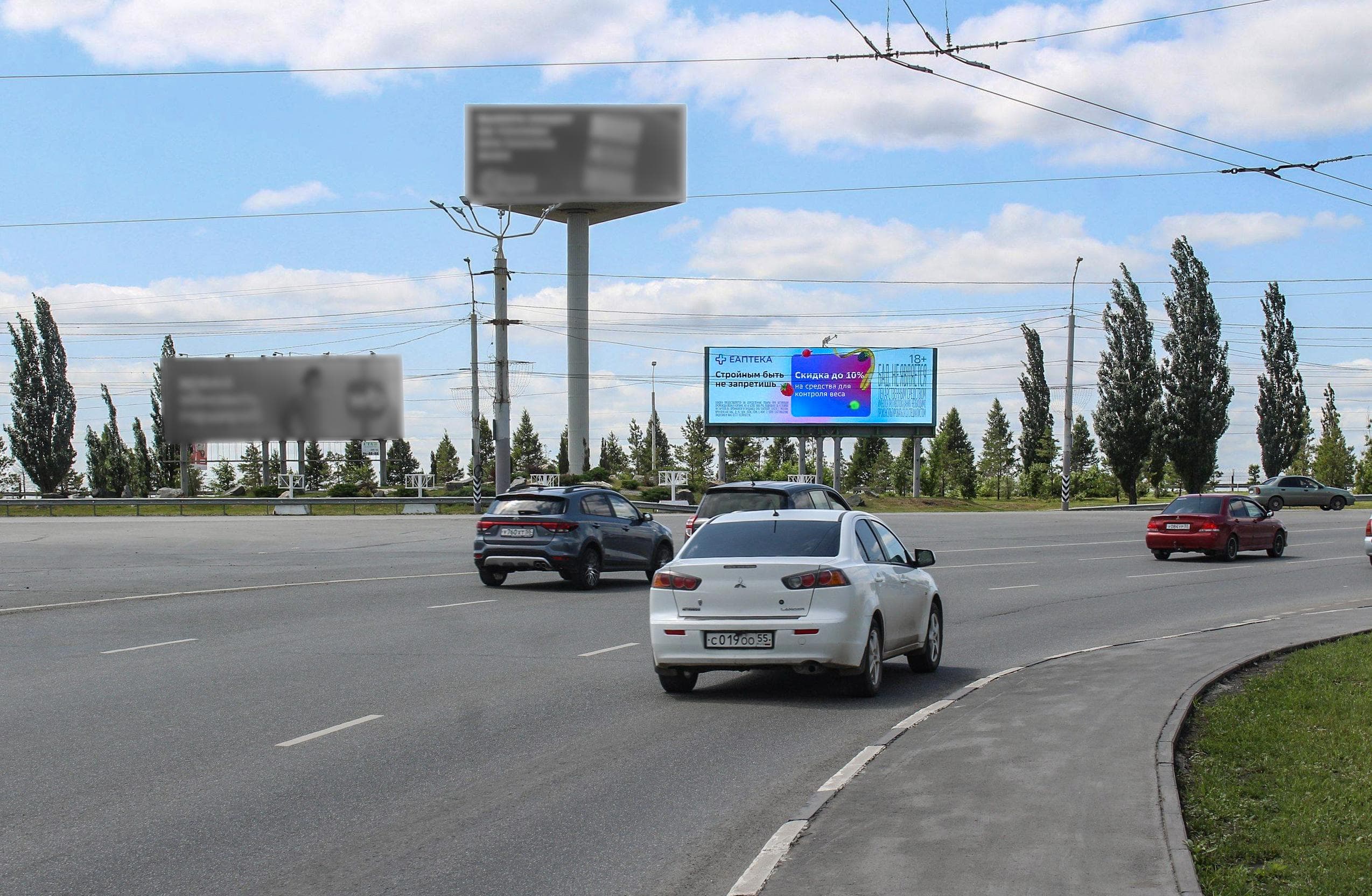 Омск. Ленинградский проспект, въезд на Тюкалинскую развязку, поз. 2, сторона А1
