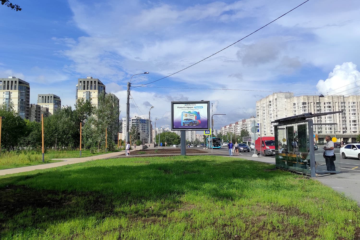 Реклама 2.7x3.7 по адресу Кораблестроителей ул. 28 к.1 / мост Кораблестроителей