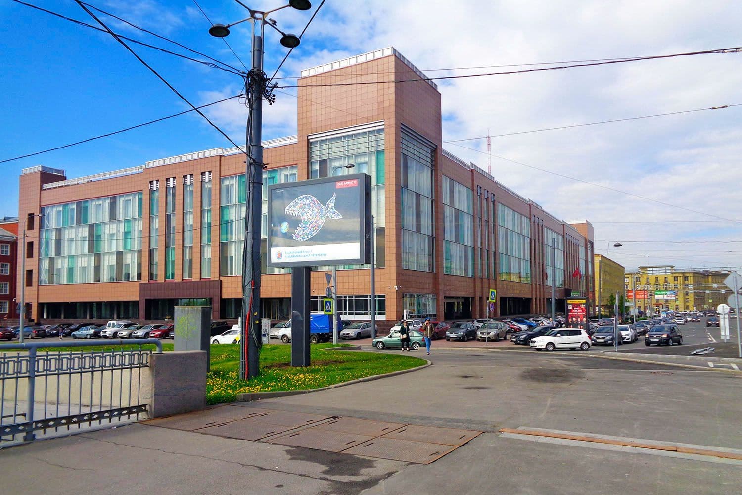 Реклама 2.7x3.7 по адресу Тульская ул. 15 / Большеохтинский мост (с моста)