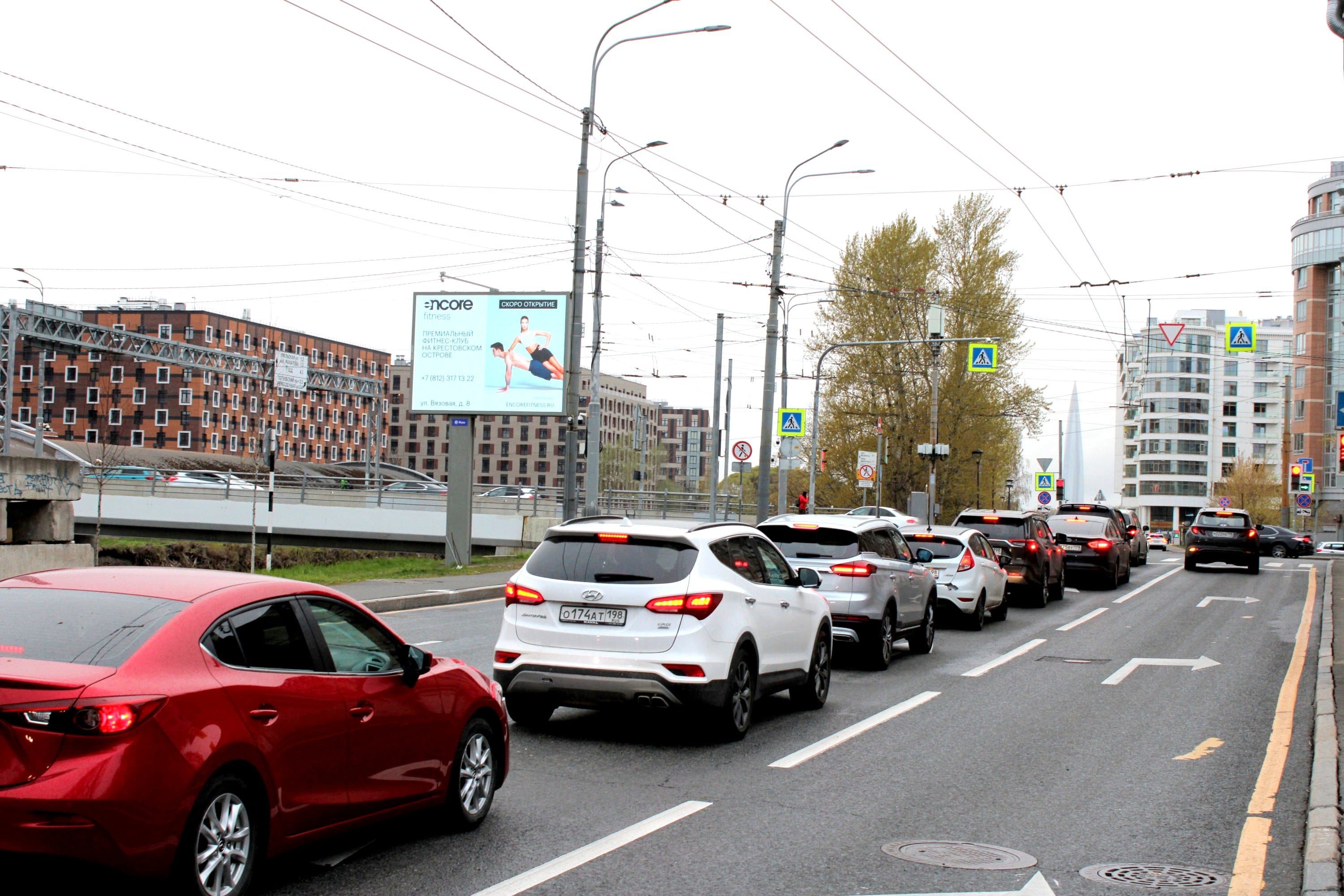 Реклама 2.7x3.7 по адресу Ждановская ул. 41, напротив / мост Бетанкура