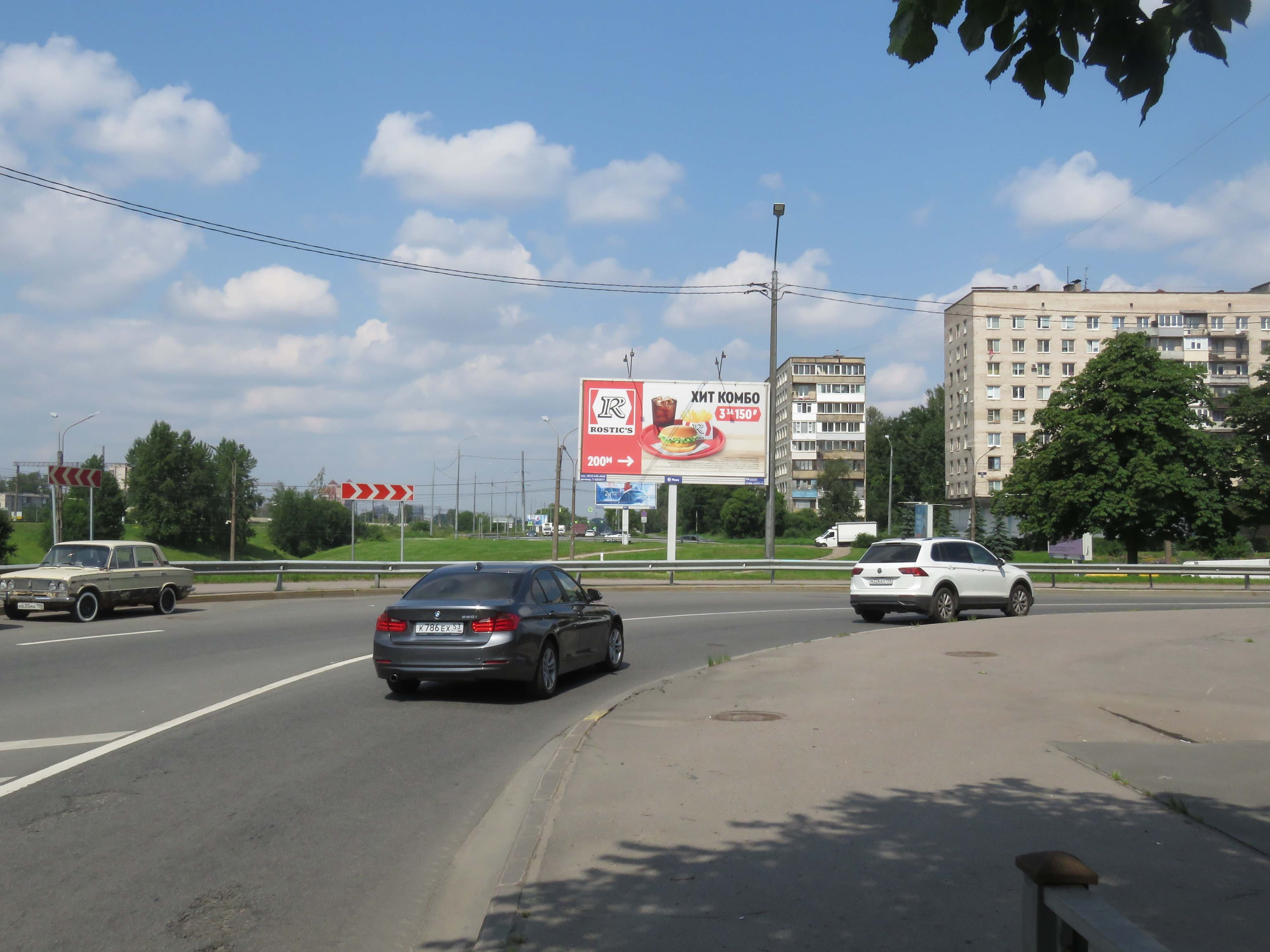 Санкт-Петербург. Белградская ул.  34 напротив, Х с проспектом Славы, сторона А1