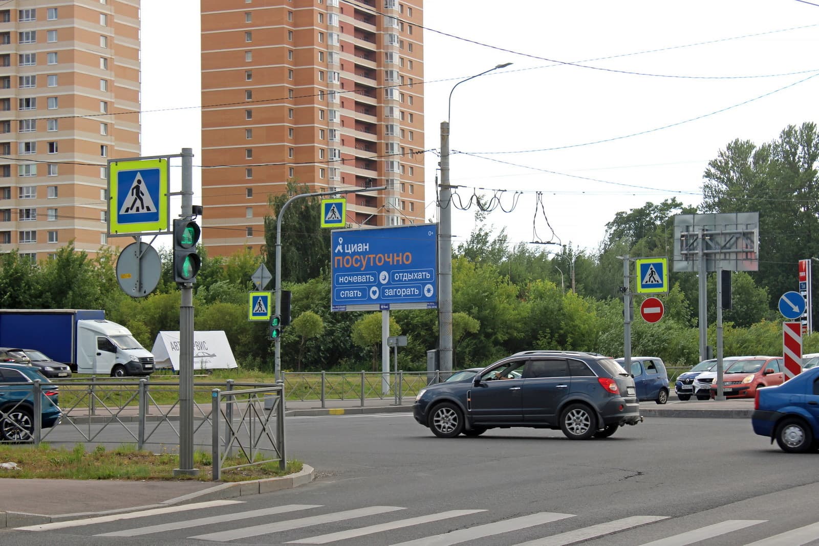 Санкт-Петербург. Богатырский пр., Байконурская ул., Черная речка, сторона Б1