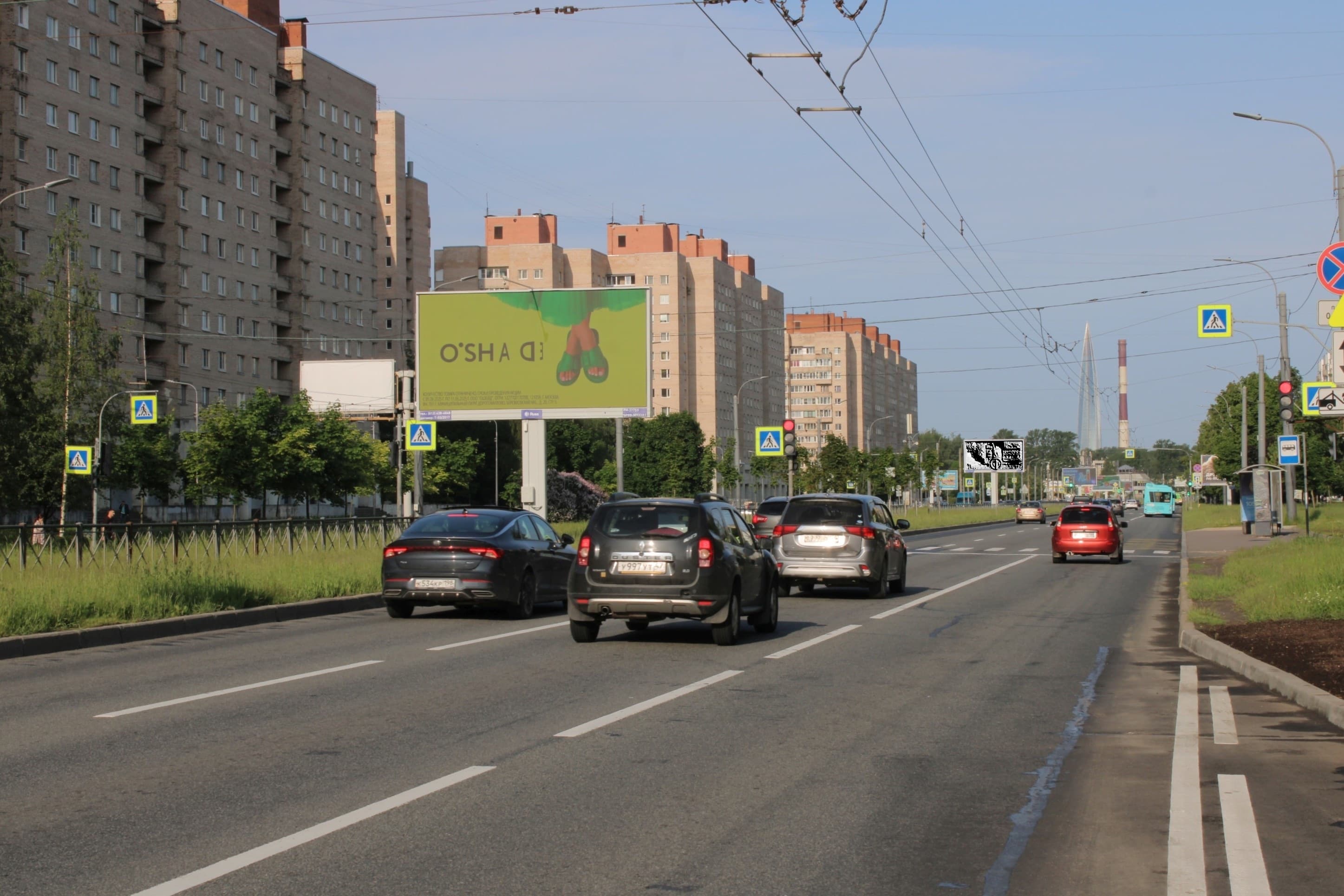 Санкт-Петербург. Богатырский проспект   5к1, ЦРП, (светофор, м. "Пионерская"), сторона А1