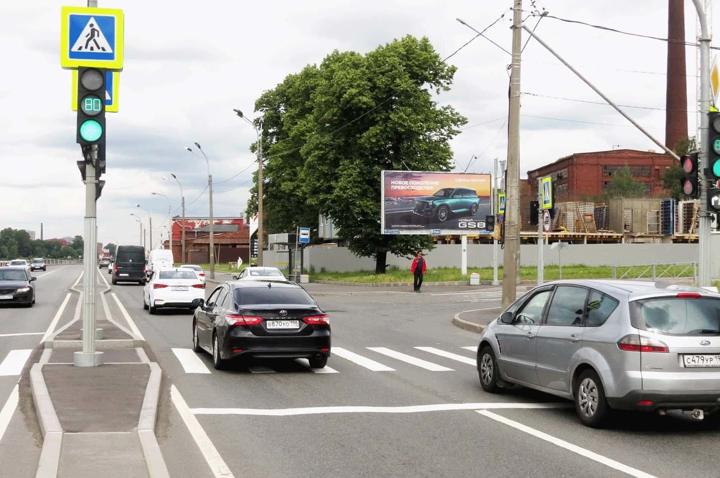 Санкт-Петербург. Октябрьская наб. 56 А / Новоселов ул. (в центр), сторона А