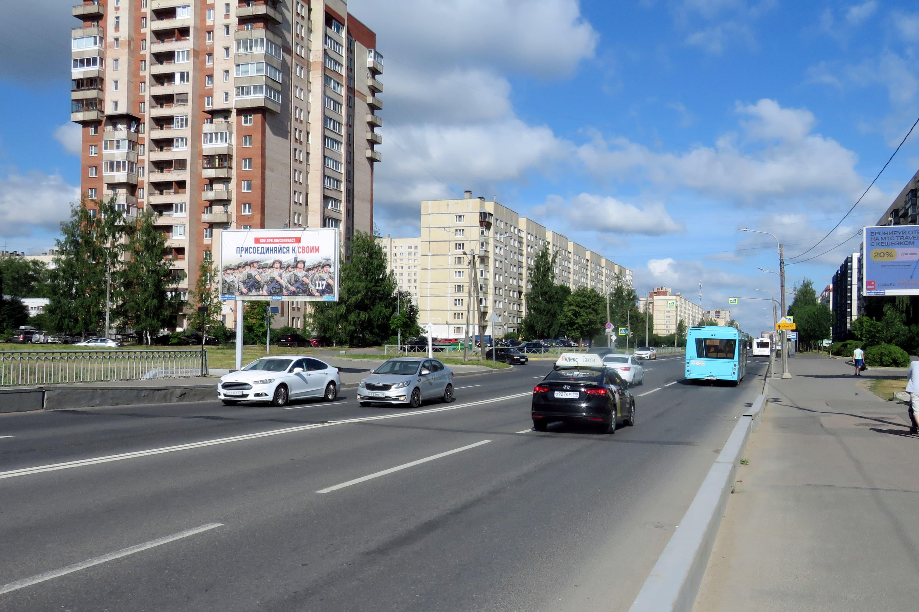 Санкт-Петербург. Шлиссельбургский пр. 49 / Славянки реки наб. (в город), сторона Б