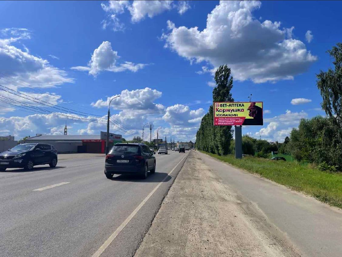 Тамбов. Рассказовское шоссе, 350 м до съезда на ул. Затонная, сторона А