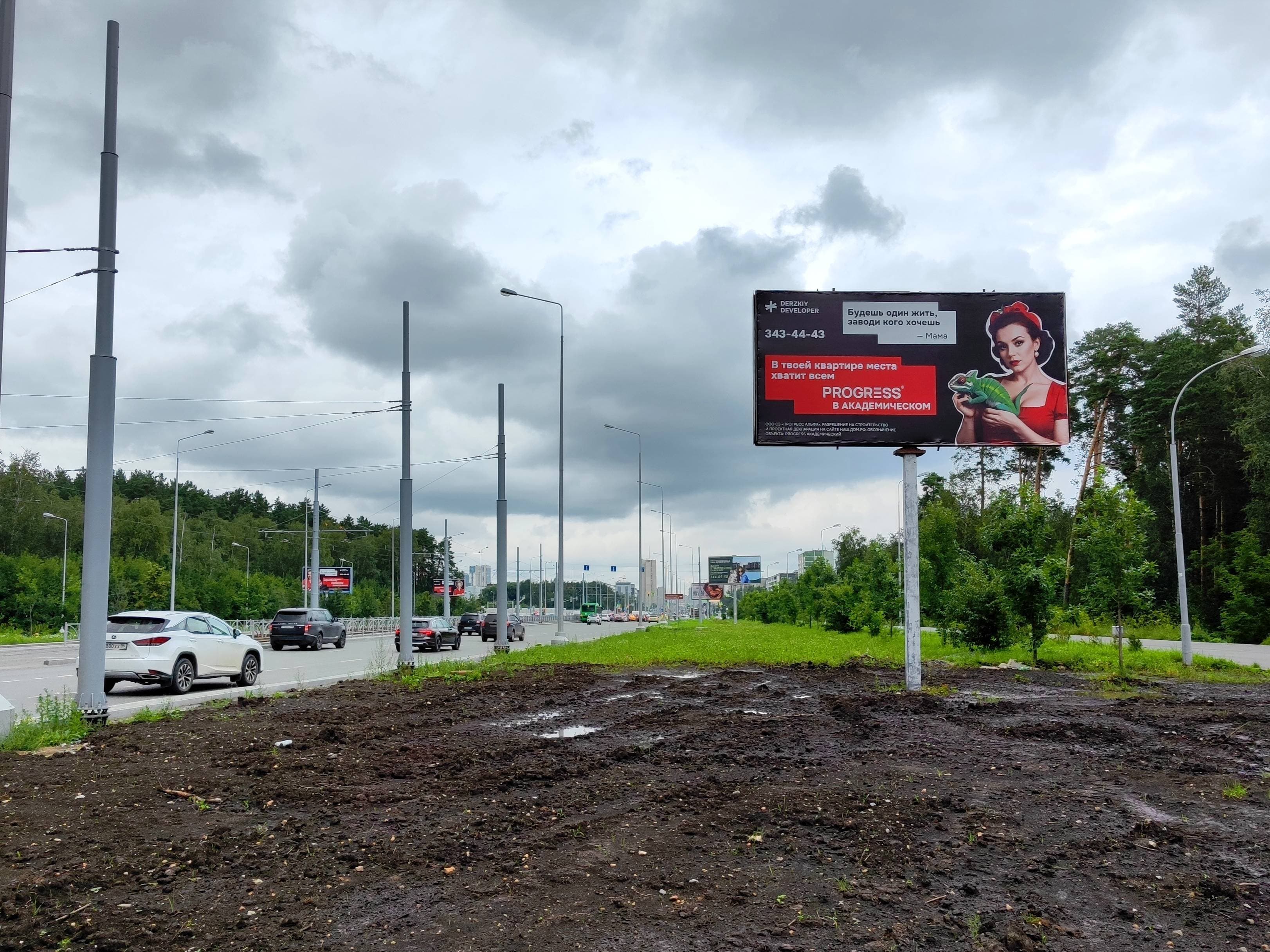 Вильгельма де Геннина ул. 260 м от ул. Серафимы Дерябиной (поз.2), парк "Чемоданчик", сторона А Екатеринбург. Вильгельма де Геннина ул. 260 м от ул. Серафимы Дерябиной (поз.2), парк "Чемоданчик", сторона А