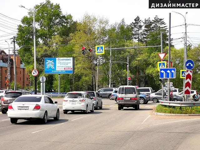 П.Морозова/ 65-лет Победы - бизнес-центр Интер Плаза (Мебельцентр), сторона А1 Хабаровск. П.Морозова/ 65-лет Победы - бизнес-центр Интер Плаза (Мебельцентр), сторона А1