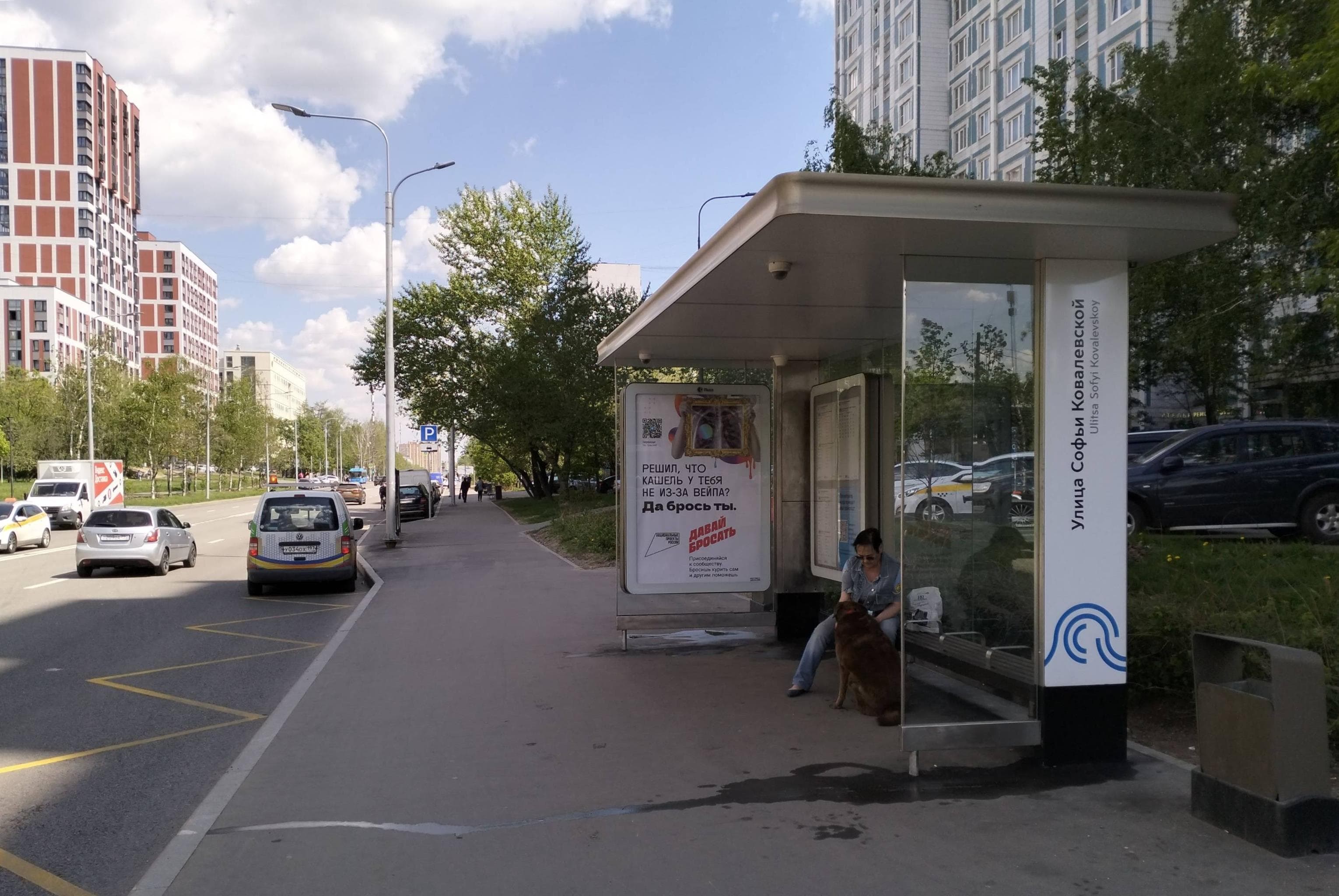 800-летия Москвы улица, д.4, к.2 - ост. "Софьи Ковалевской улица" (из центра), сторона А Москва. 800-летия Москвы улица, д.4, к.2 - ост. "Софьи Ковалевской улица" (из центра), сторона А