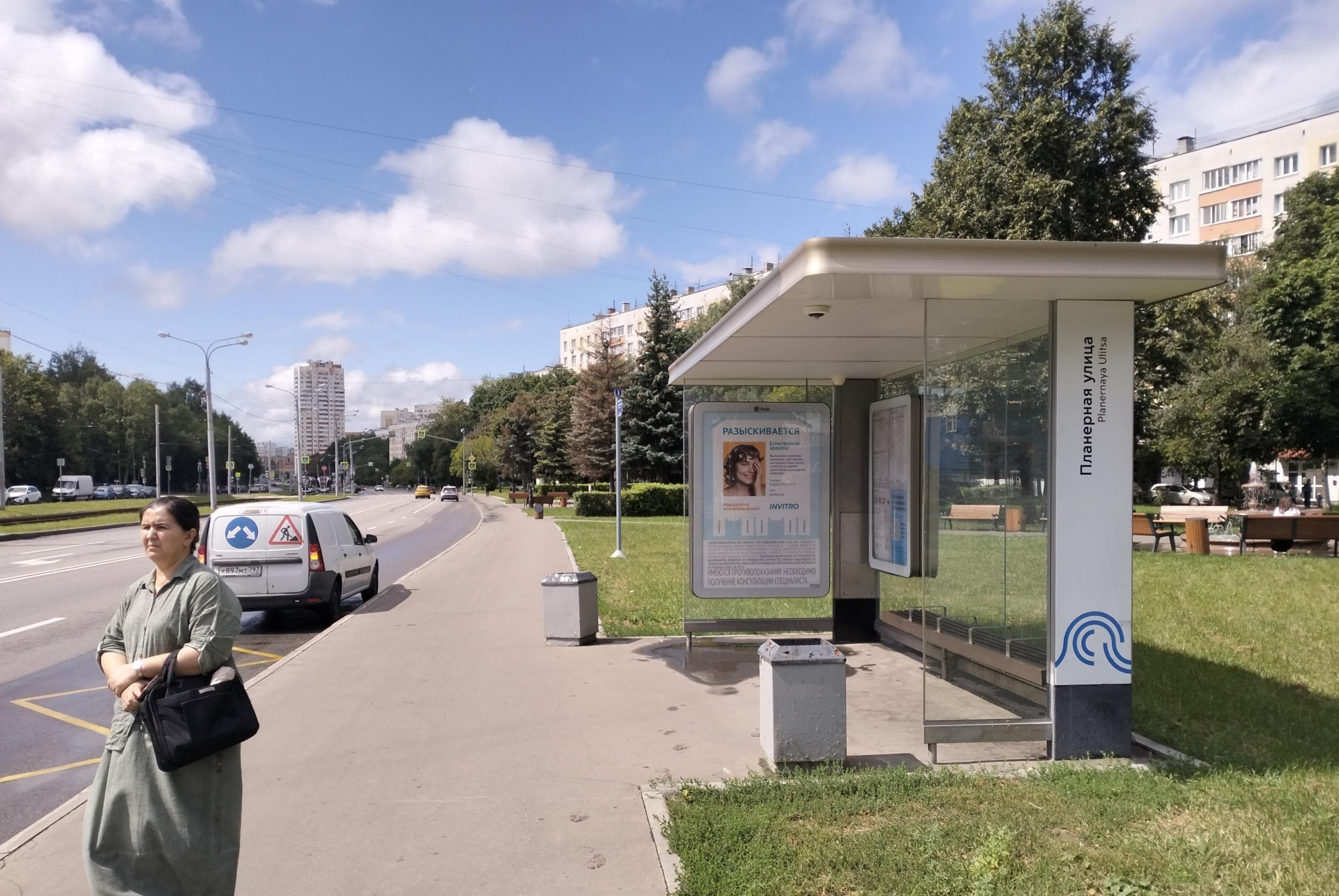 Героев Панфиловцев ул. 11 (н-в) - ост. "Планерная улица", из центра, сторона А Москва. Героев Панфиловцев ул. 11 (н-в) - ост. "Планерная улица", из центра, сторона А