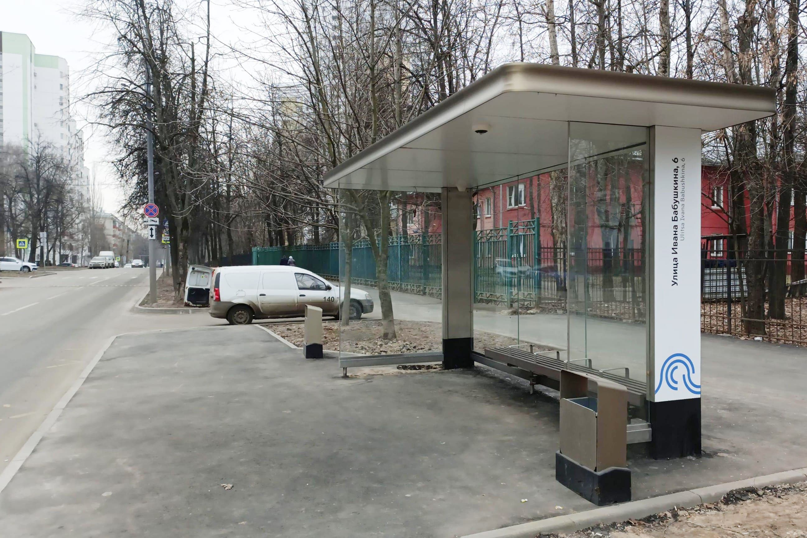 Ивана Бабушкина ул. 6 - ост. "Улица Ивана Бабушкина, 6", сторона А Москва. Ивана Бабушкина ул. 6 - ост. "Улица Ивана Бабушкина, 6", сторона А