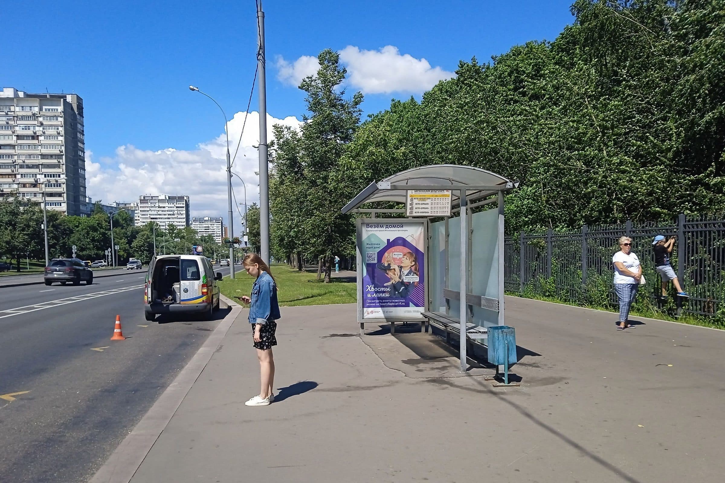 Липецкая ул. 22, н-в - ост. "Бирюлевский дендропарк" поз.1 (в центр), сторона А Москва. Липецкая ул. 22, н-в - ост. "Бирюлевский дендропарк" поз.1 (в центр), сторона А