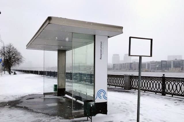 Нагатинская набережная, д.54 (напротив) - ост. "Якорная улица" (в центр), сторона А Москва. Нагатинская набережная, д.54 (напротив) - ост. "Якорная улица" (в центр), сторона А
