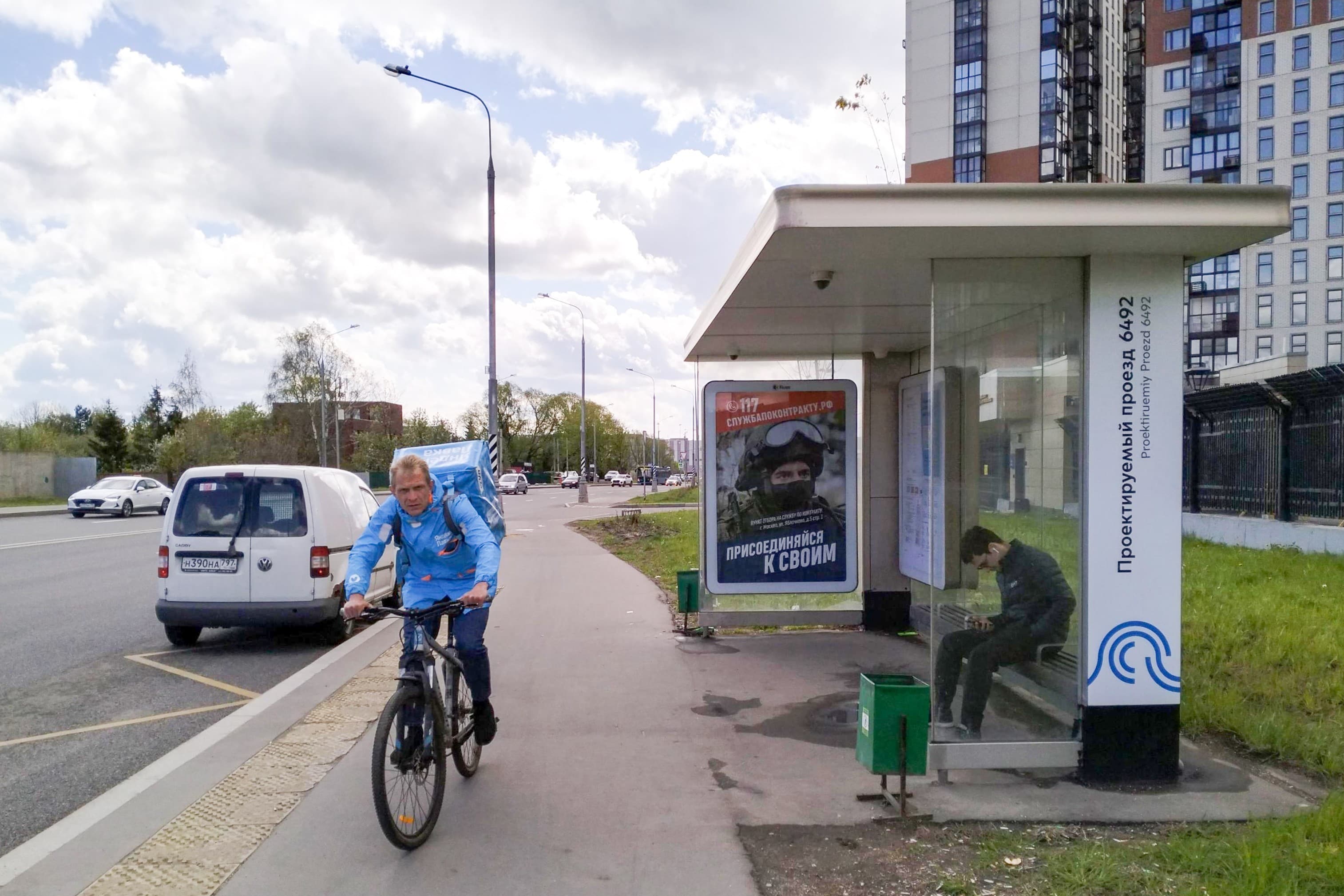 Проектируемый пр-д № 6492 / ост. "Проектируемый пр-д № 6492" из центра, сторона А Москва. Проектируемый пр-д № 6492 / ост. "Проектируемый пр-д № 6492" из центра, сторона А