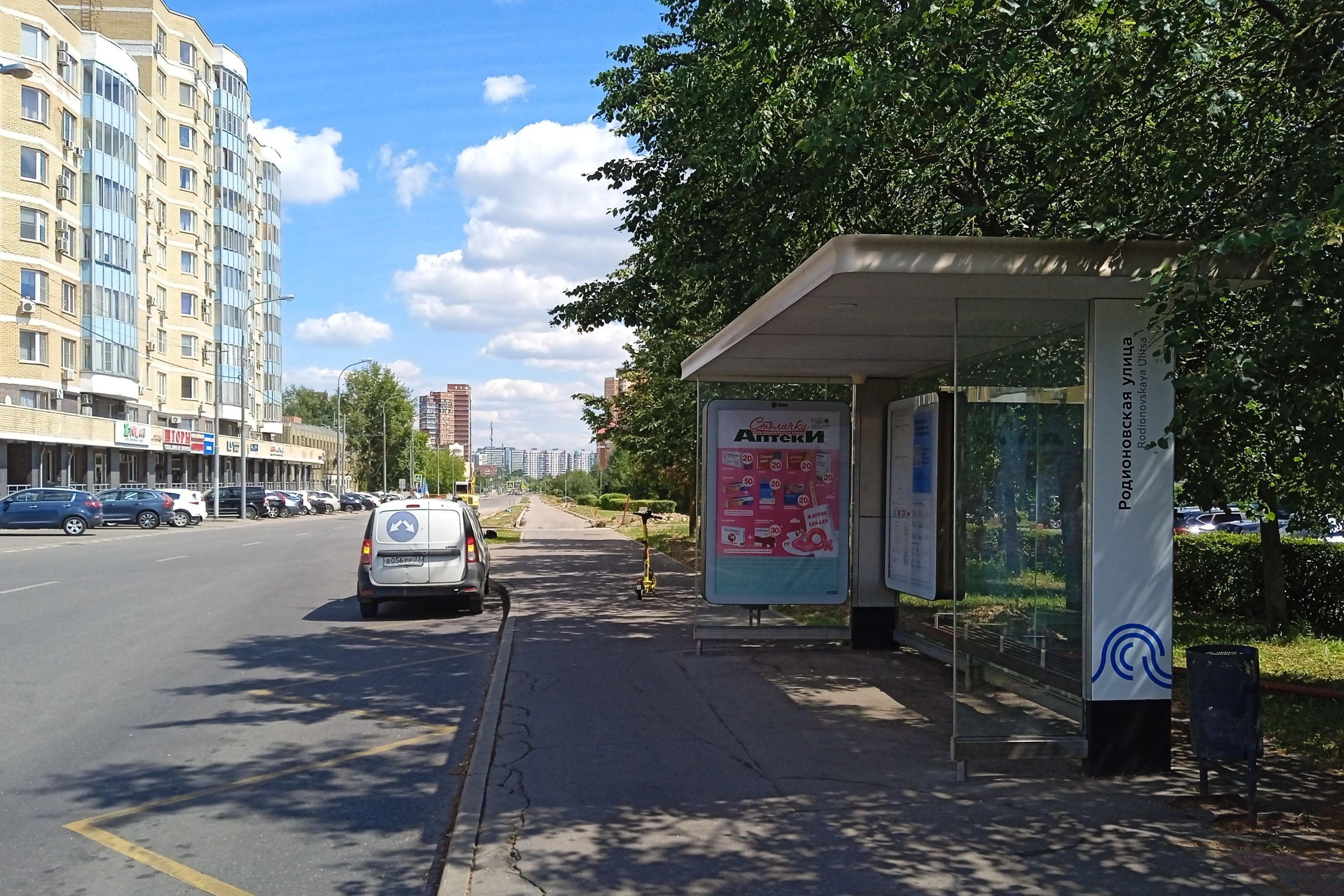 Родионовская улица, д.19/6 - ост. "Родионовская улица" (в центр), сторона А Москва. Родионовская улица, д.19/6 - ост. "Родионовская улица" (в центр), сторона А