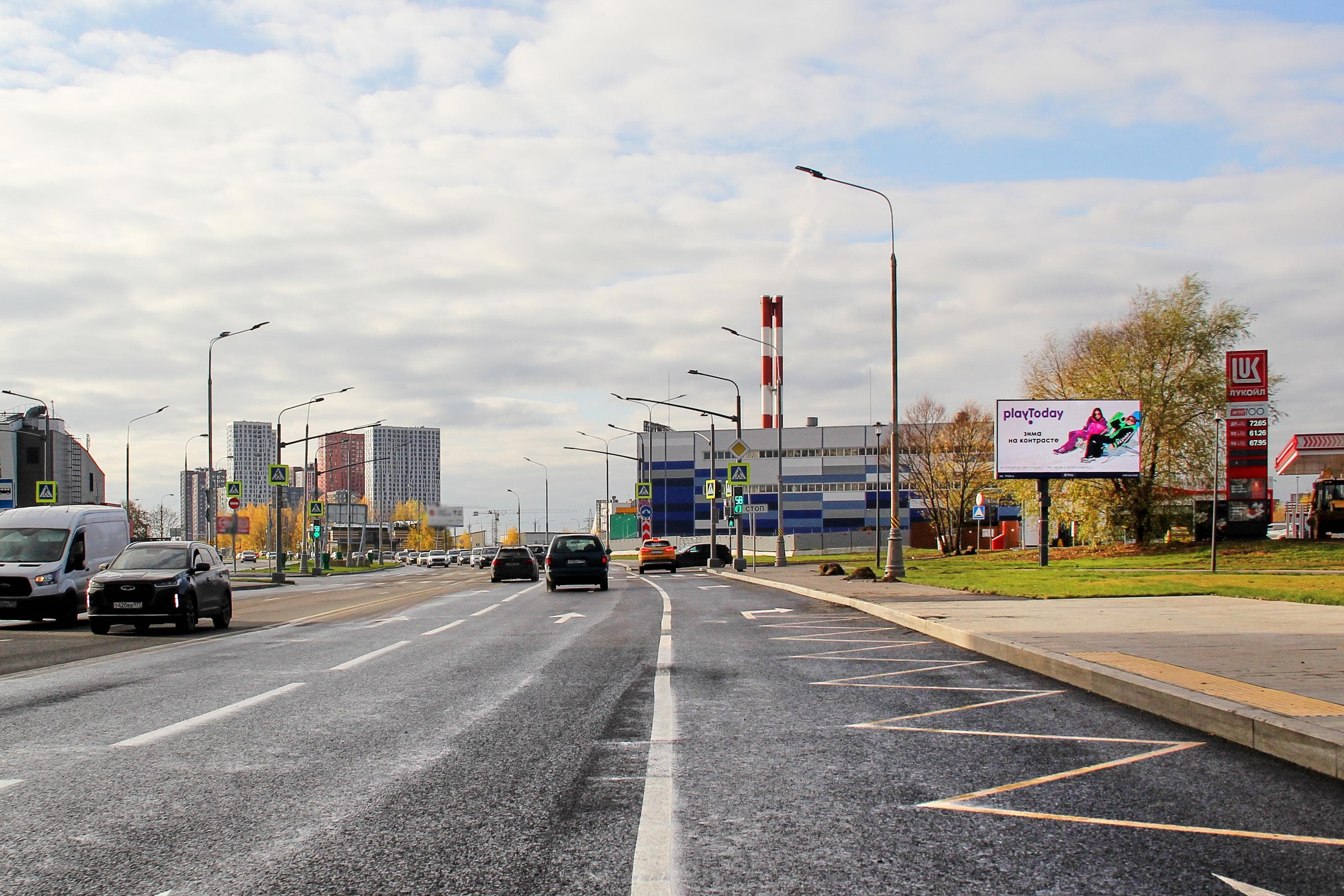 Бартеневская ул. вл6с1, 170 м после съезда с ул. Поляны, (светофор), сторона А1 Москва. Бартеневская ул. вл6с1, 170 м после съезда с ул. Поляны, (светофор), сторона А1