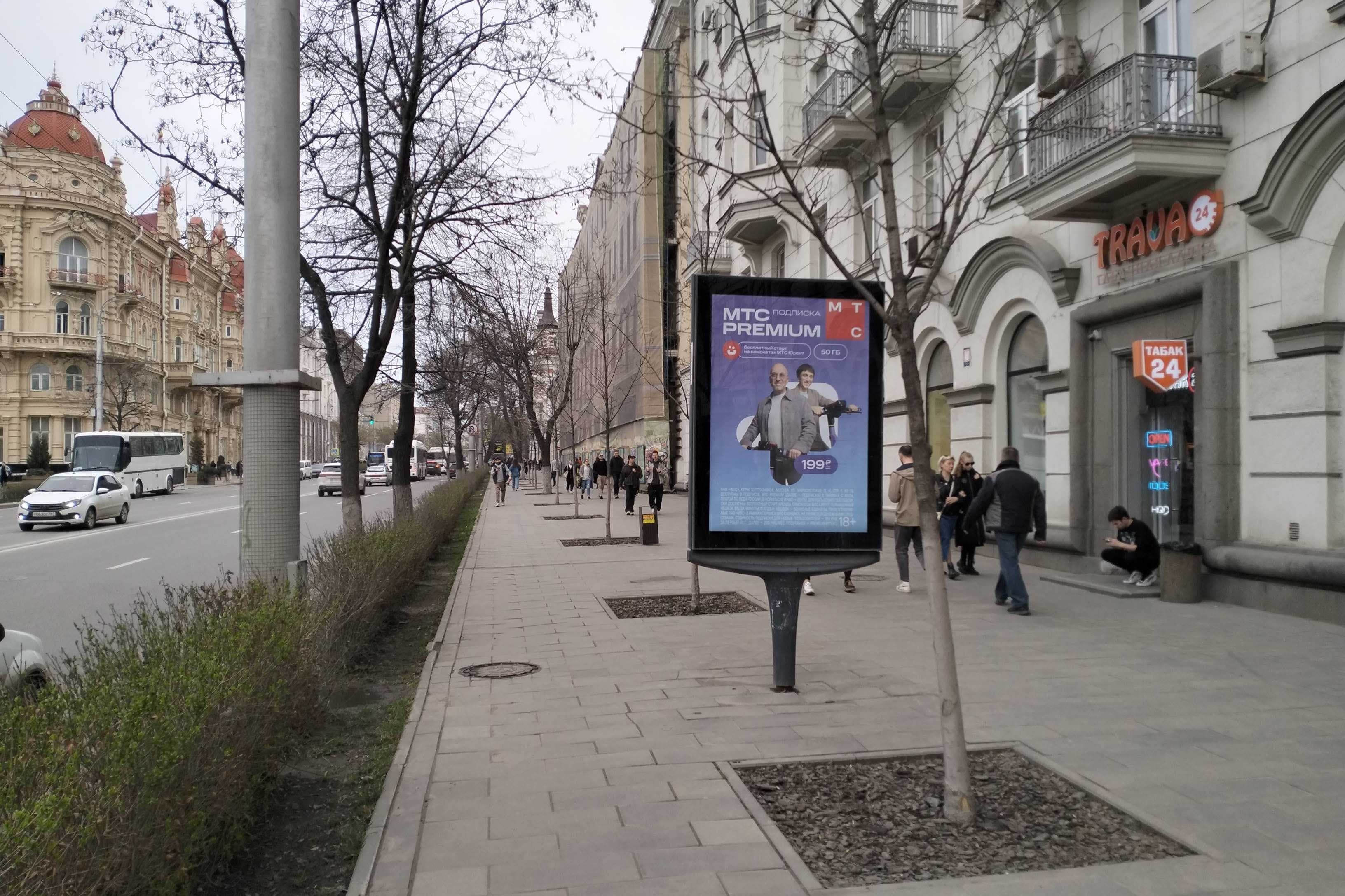 Большая Садовая ул. 60 (напротив парка им. Горького), сторона А2 Ростов-на-Дону. Большая Садовая ул. 60 (напротив парка им. Горького), сторона А2
