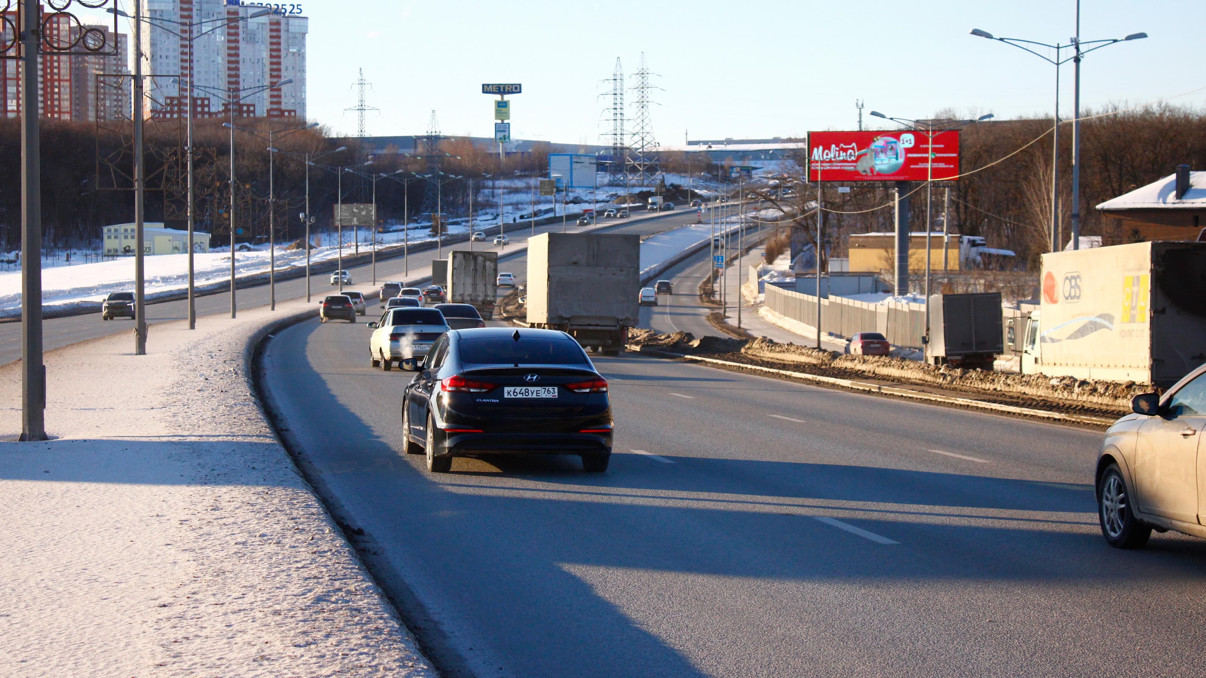 Московское шоссе, 19 км, четная сторона, дублер, Х с ул. Анжерская, сторона А Самара. Московское шоссе, 19 км, четная сторона, дублер, Х с ул. Анжерская, сторона А