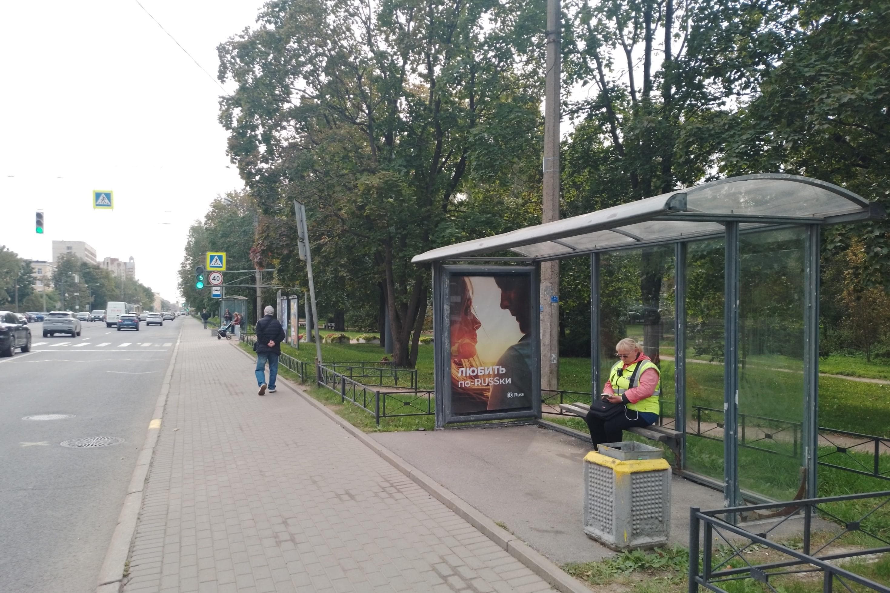 Энгельса проспект 85 напротив - ост. "Олонецкая улица", (светофор), сторона А Санкт-Петербург. Энгельса проспект 85 напротив - ост. "Олонецкая улица", (светофор), сторона А