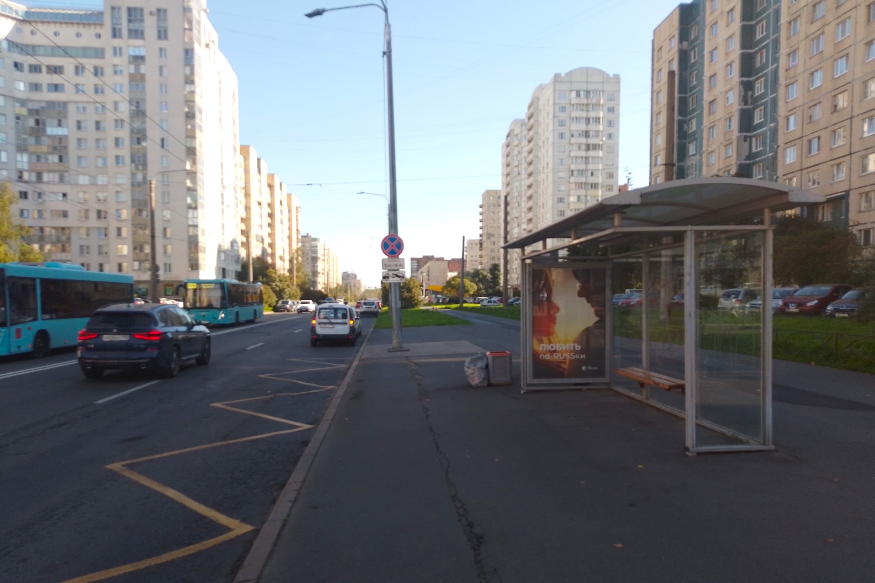 Энтузиастов проспект 39к1 - ост. "Улица Осипенко", (светофор), сторона А Санкт-Петербург. Энтузиастов проспект 39к1 - ост. "Улица Осипенко", (светофор), сторона А