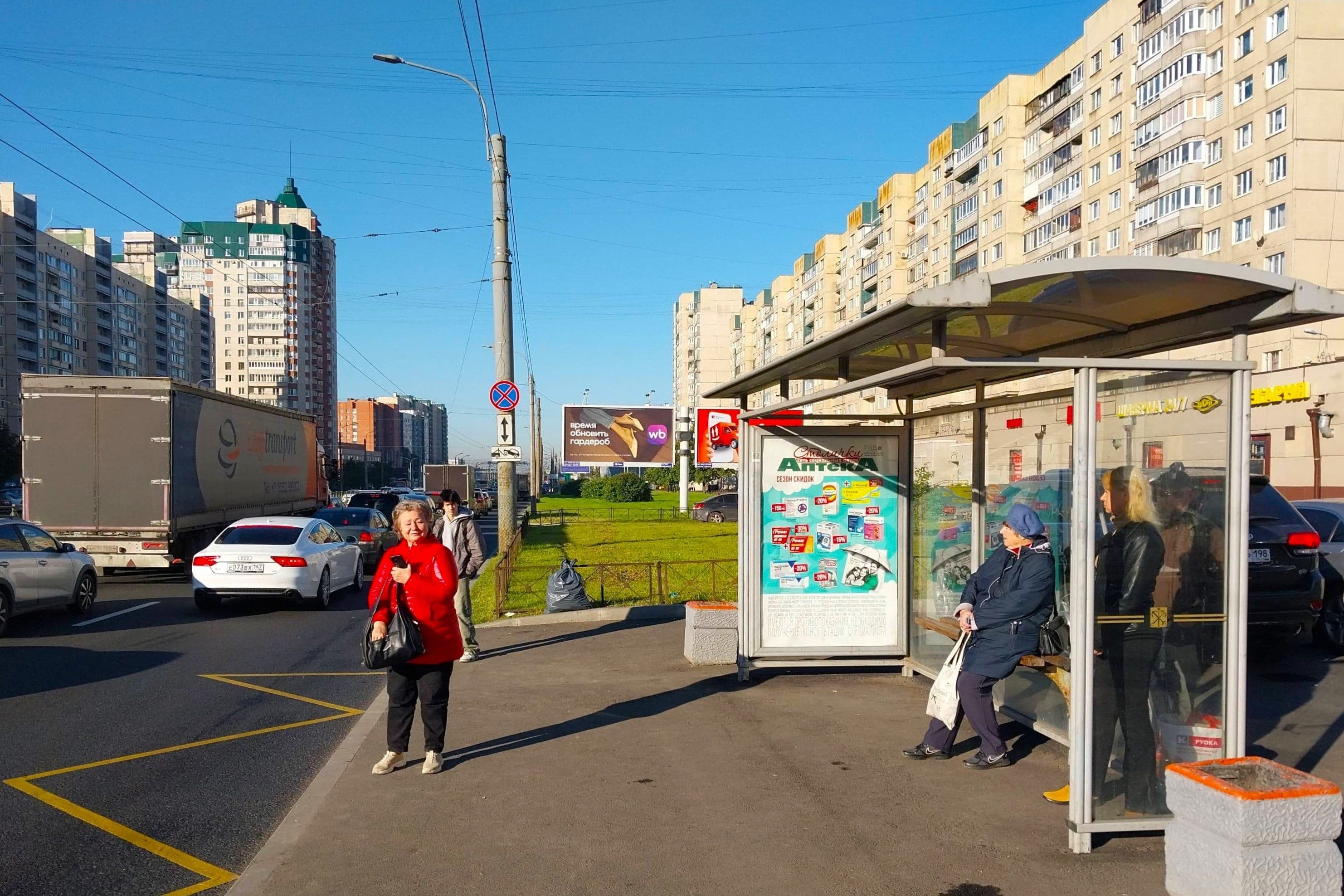 Косыгина проспект 30к1 - ост. "Проспект Косыгина, 30", (светофор), сторона А Санкт-Петербург. Косыгина проспект 30к1 - ост. "Проспект Косыгина, 30", (светофор), сторона А