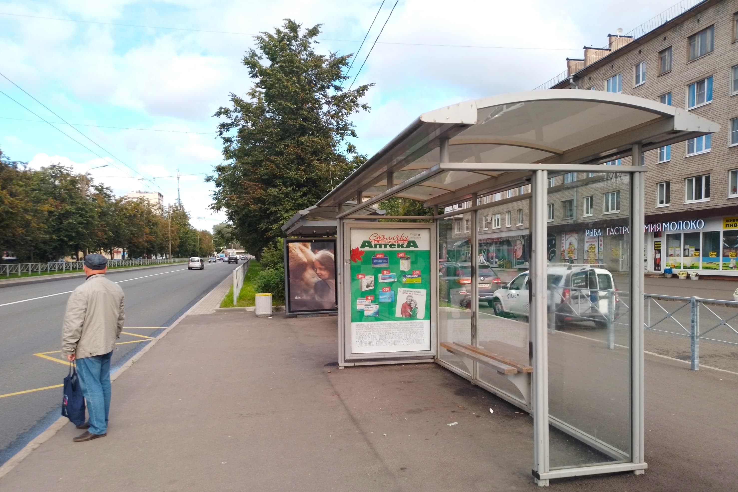 Ланское шоссе 59 - ост. "Омская улица", (светофор), поз. 1, сторона А Санкт-Петербург. Ланское шоссе 59 - ост. "Омская улица", (светофор), поз. 1, сторона А