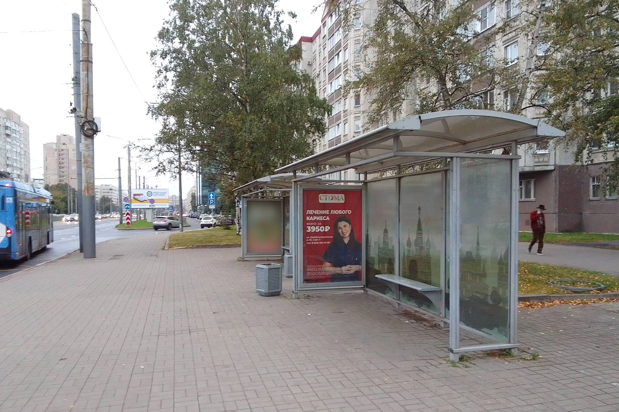 Наличная ул. 48к1 - ост. "Улица Кораблестроителей", (а/с "Прагматика Василеостровский"), поз. 1, сторона А Санкт-Петербург. Наличная ул. 48к1 - ост. "Улица Кораблестроителей", (а/с "Прагматика Василеостровский"), поз. 1, сторона А