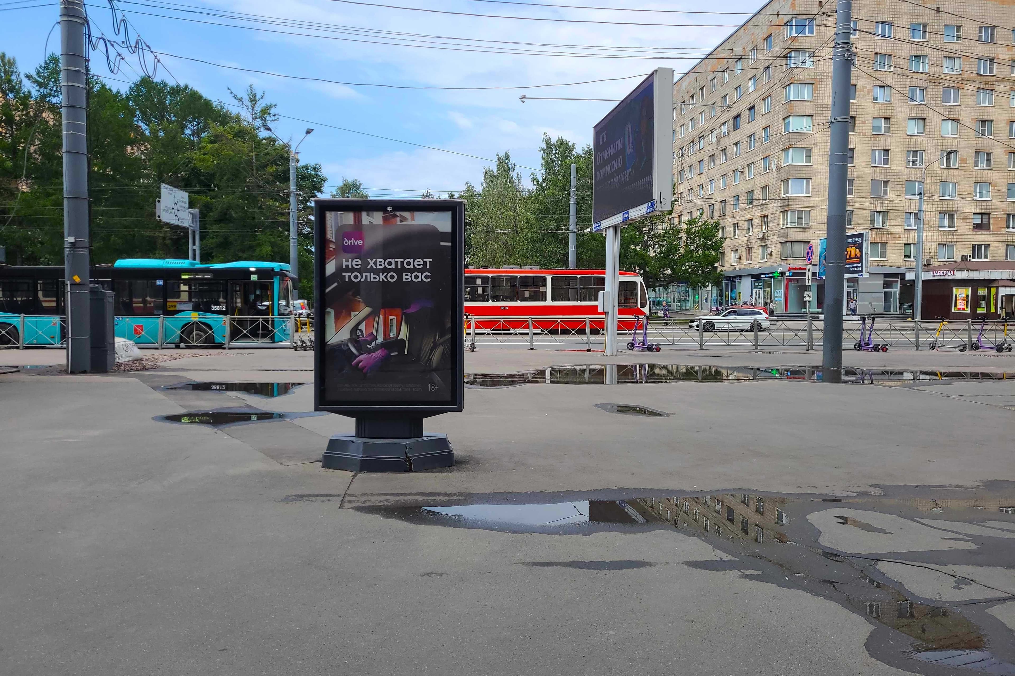 Политехническая ул. 17к1, после Х с площадью Мужества, (м. "Площадь Мужества"), сторона А Санкт-Петербург. Политехническая ул. 17к1, после Х с площадью Мужества, (м. "Площадь Мужества"), сторона А
