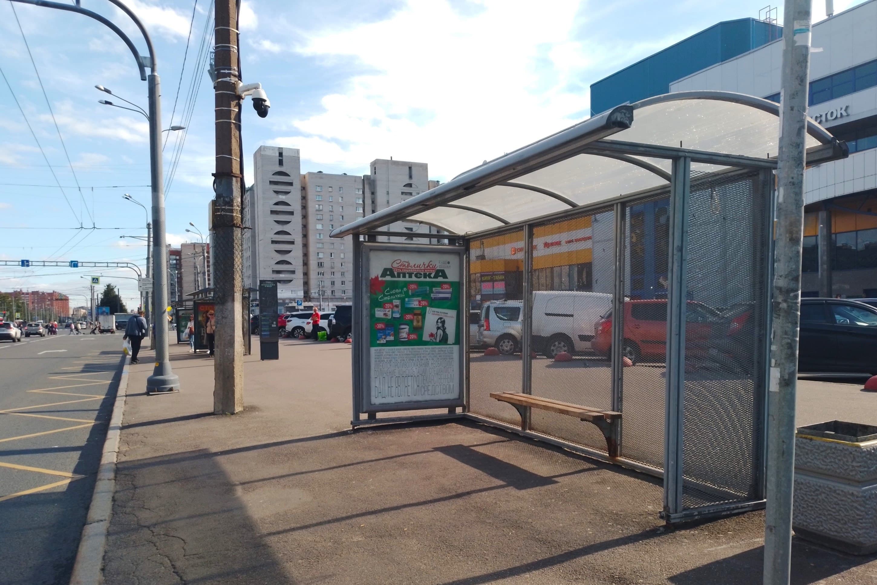 Просвещения проспект 19 - ост. "Станция метро Проспект Просвещения", (светофор, ТЦ "Норд"), поз. 1, сторона А Санкт-Петербург. Просвещения проспект 19 - ост. "Станция метро Проспект Просвещения", (светофор, ТЦ "Норд"), поз. 1, сторона А