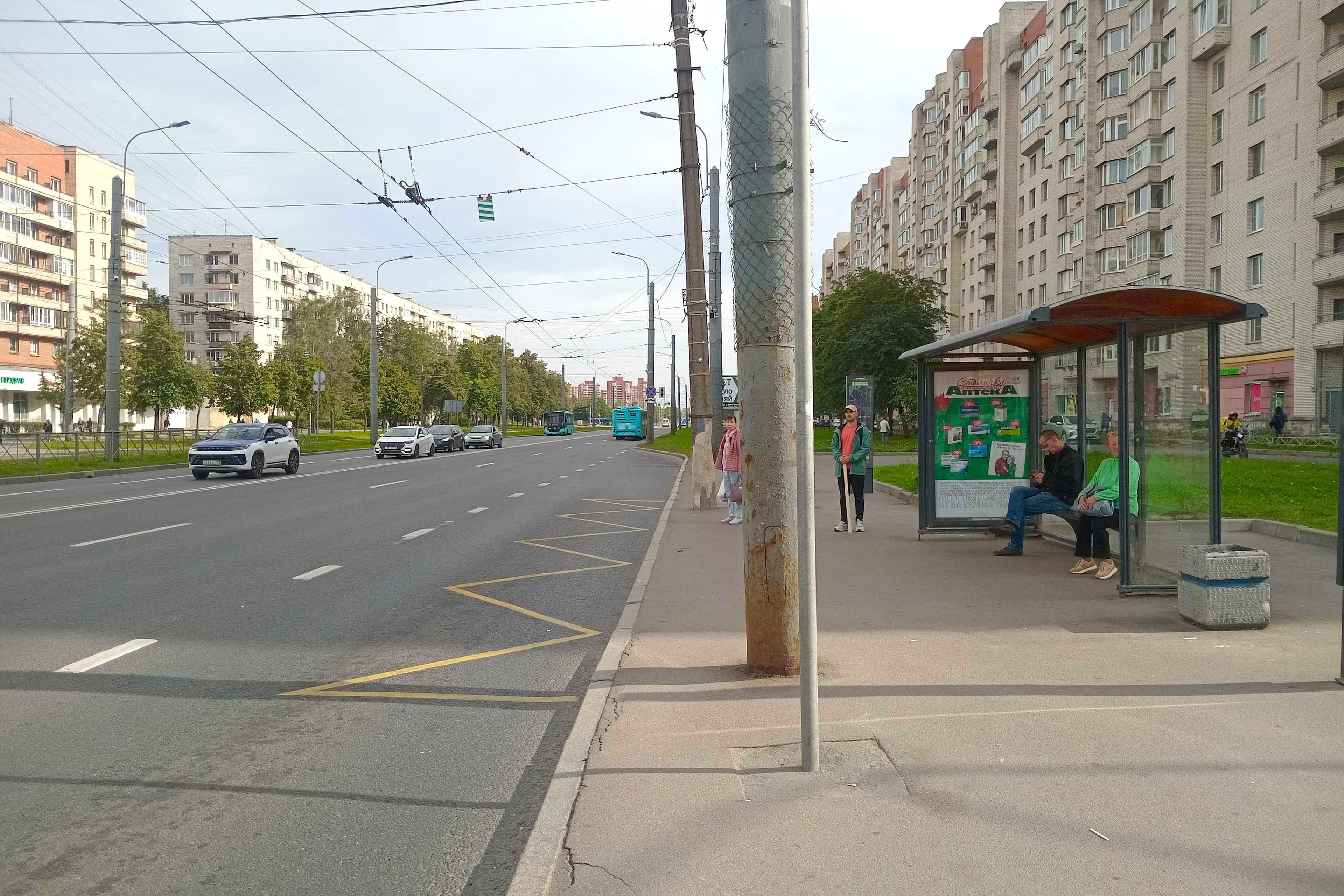 Ветеранов проспект 122 - ост. "Улица Партизана Германа / Проспект Ветеранов", (светофор), сторона А Санкт-Петербург. Ветеранов проспект 122 - ост. "Улица Партизана Германа / Проспект Ветеранов", (светофор), сторона А