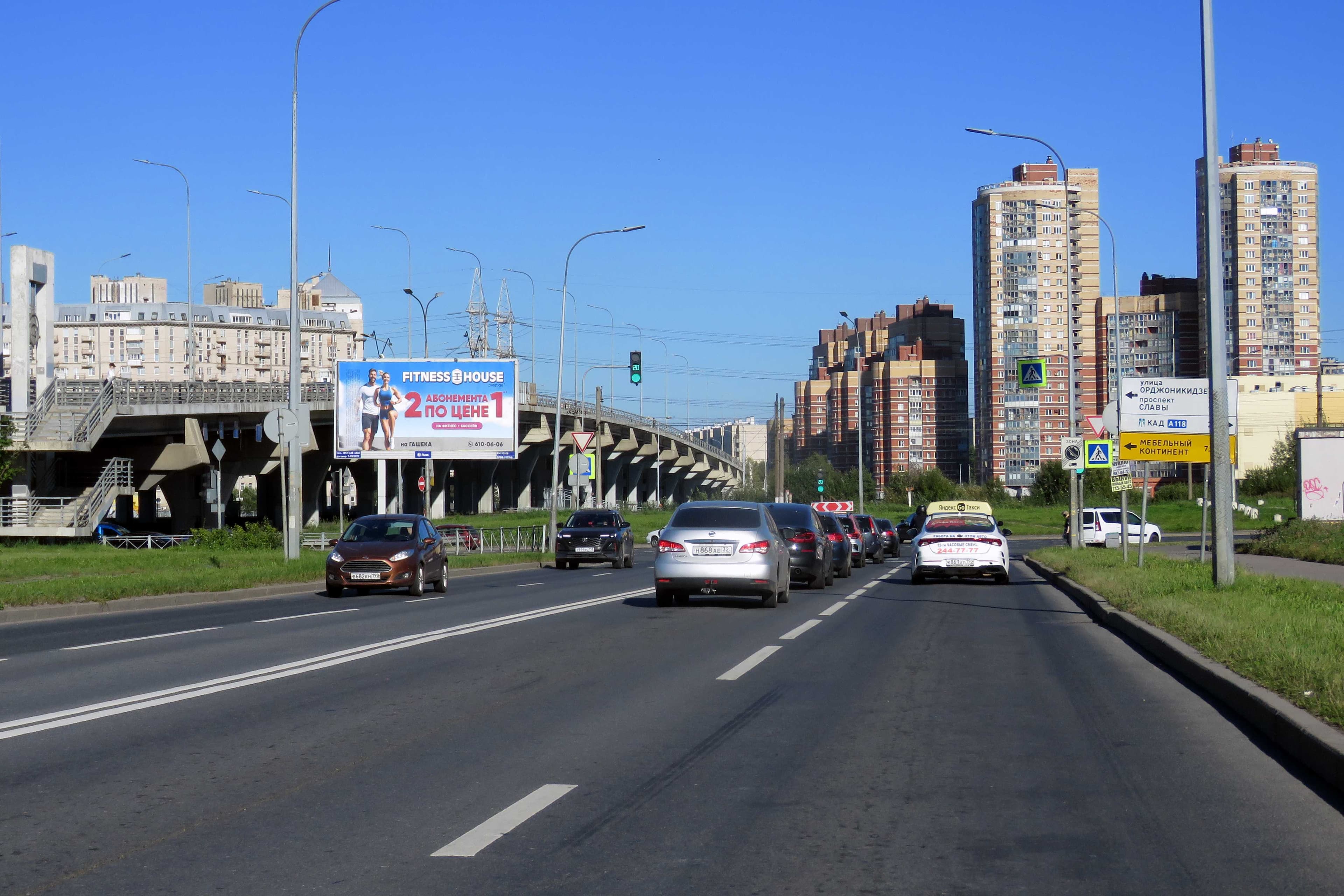 Дунайский пр. 29 к.2 / Витебский пр. / въезд на виадук (южный), сторона Б Санкт-Петербург. Дунайский пр. 29 к.2 / Витебский пр. / въезд на виадук (южный), сторона Б