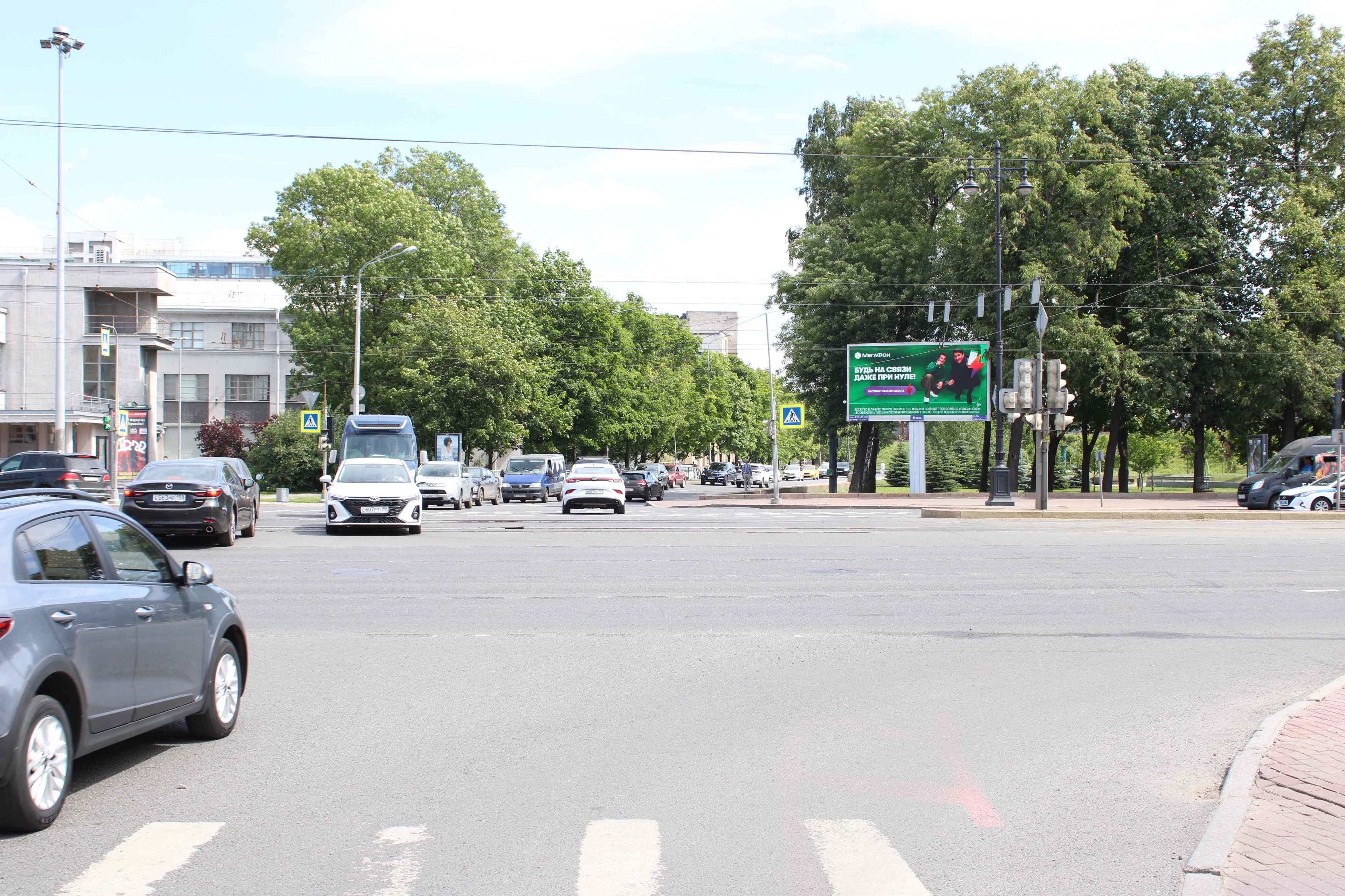 Московский проспект, четная сторона, до Х с ул. Рощинская, (светофор), сторона А1 Санкт-Петербург. Московский проспект, четная сторона, до Х с ул. Рощинская, (светофор), сторона А1