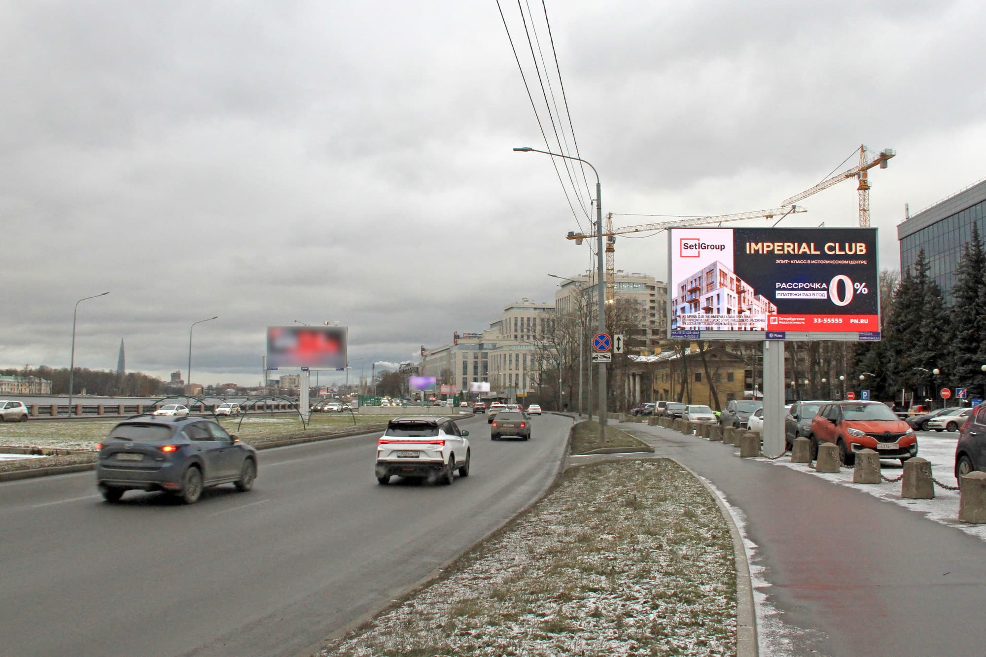 Выборгская наб. 61, напротив / БЦ "Акватория" (из центра), сторона А1 Санкт-Петербург. Выборгская наб. 61, напротив / БЦ "Акватория" (из центра), сторона А1