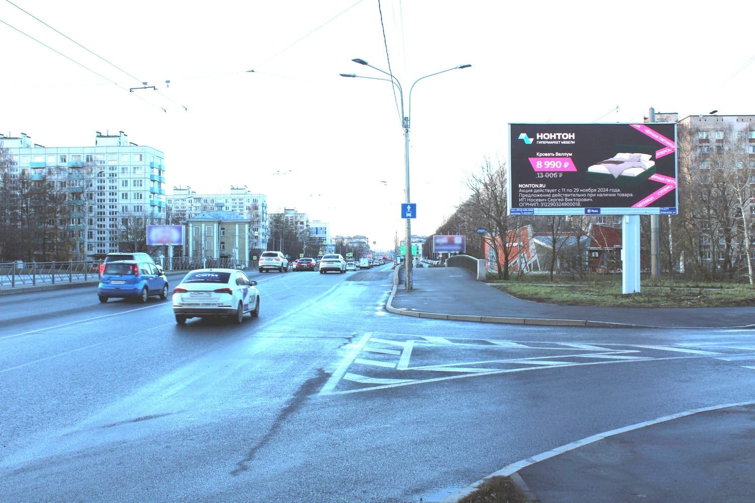 Заневский пр. / Малая Яблоновка ул. / Заневский мост (в центр) DIGITAL, сторона А1 Санкт-Петербург. Заневский пр. / Малая Яблоновка ул. / Заневский мост (в центр) DIGITAL, сторона А1