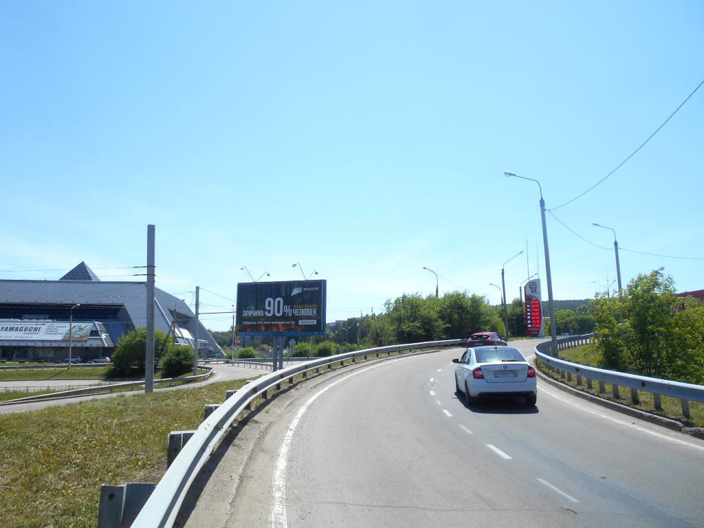 Реклама 3x6 по адресу Старокузьмихинская ул. / выезд на ул. Лермонтова., АЗС "БРК"