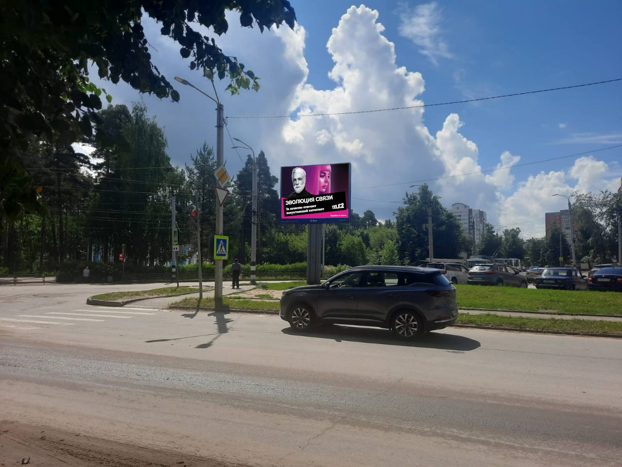 Реклама 2.7x3.7 по адресу Грибоедова ул., нечетная сторона, Х с ул. Тимофея Павловского, (светофор)