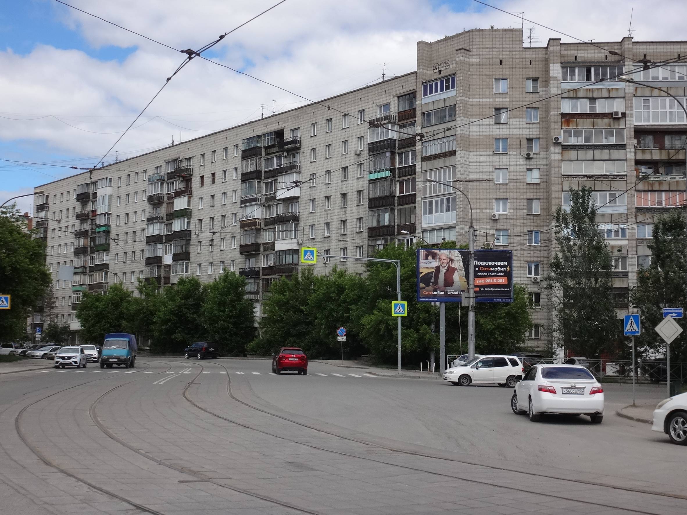 Реклама 3x6 по адресу Серебренниковская ул., д.2/1 / Кривощековская ул.