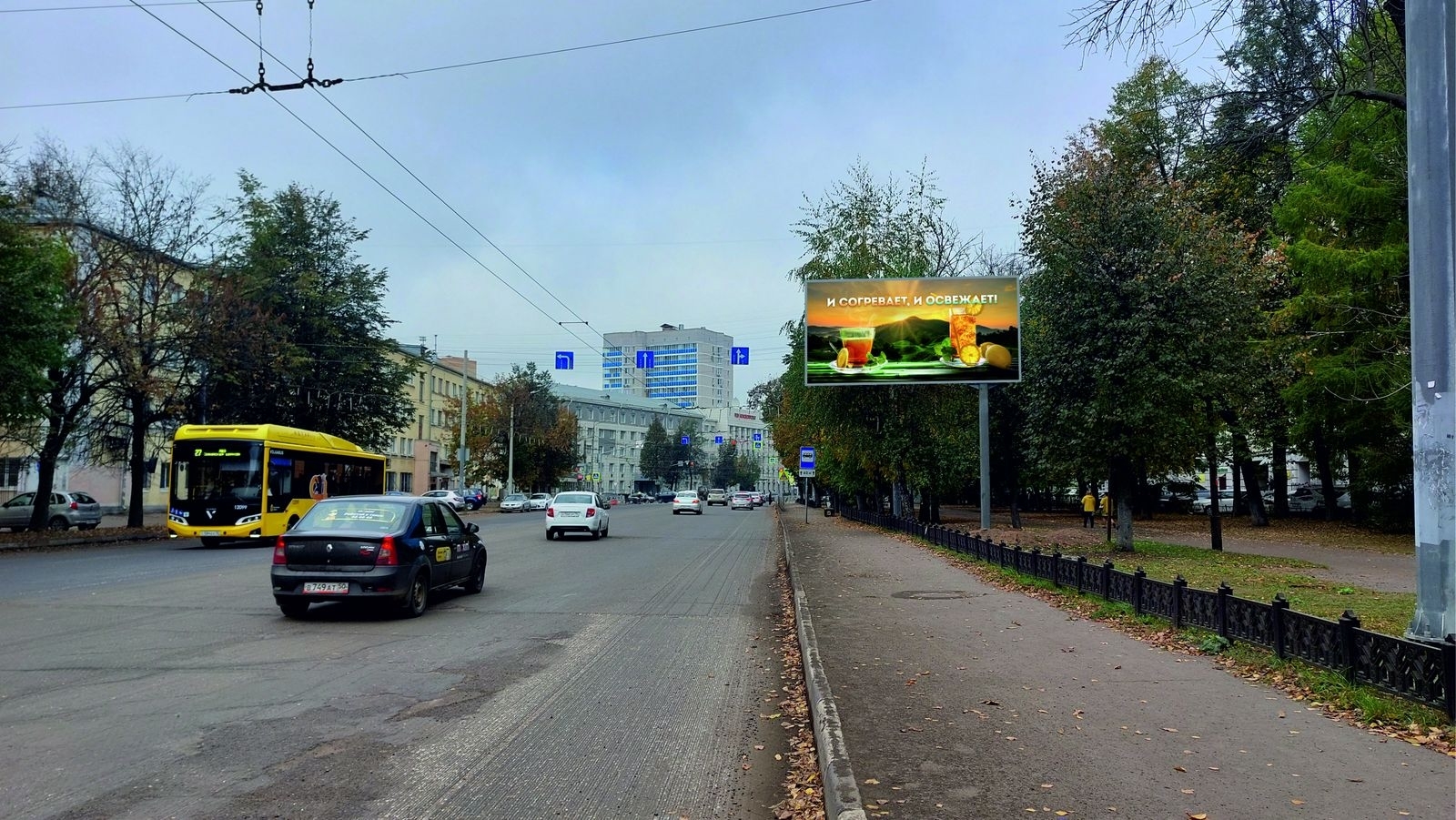 Реклама 3x6 по адресу Советская ул.  74 (99 м до пересечения с пр-том Ленина, справа при движении от Красной пл.)